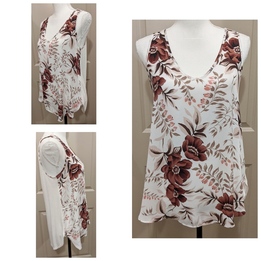 LOFT Floral Sleeveless Tank Top Size Medium
